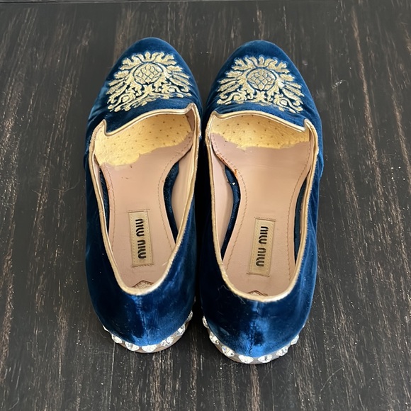 Miu Miu ballet flats with crystal embellished heel - Picture 4 of 5
